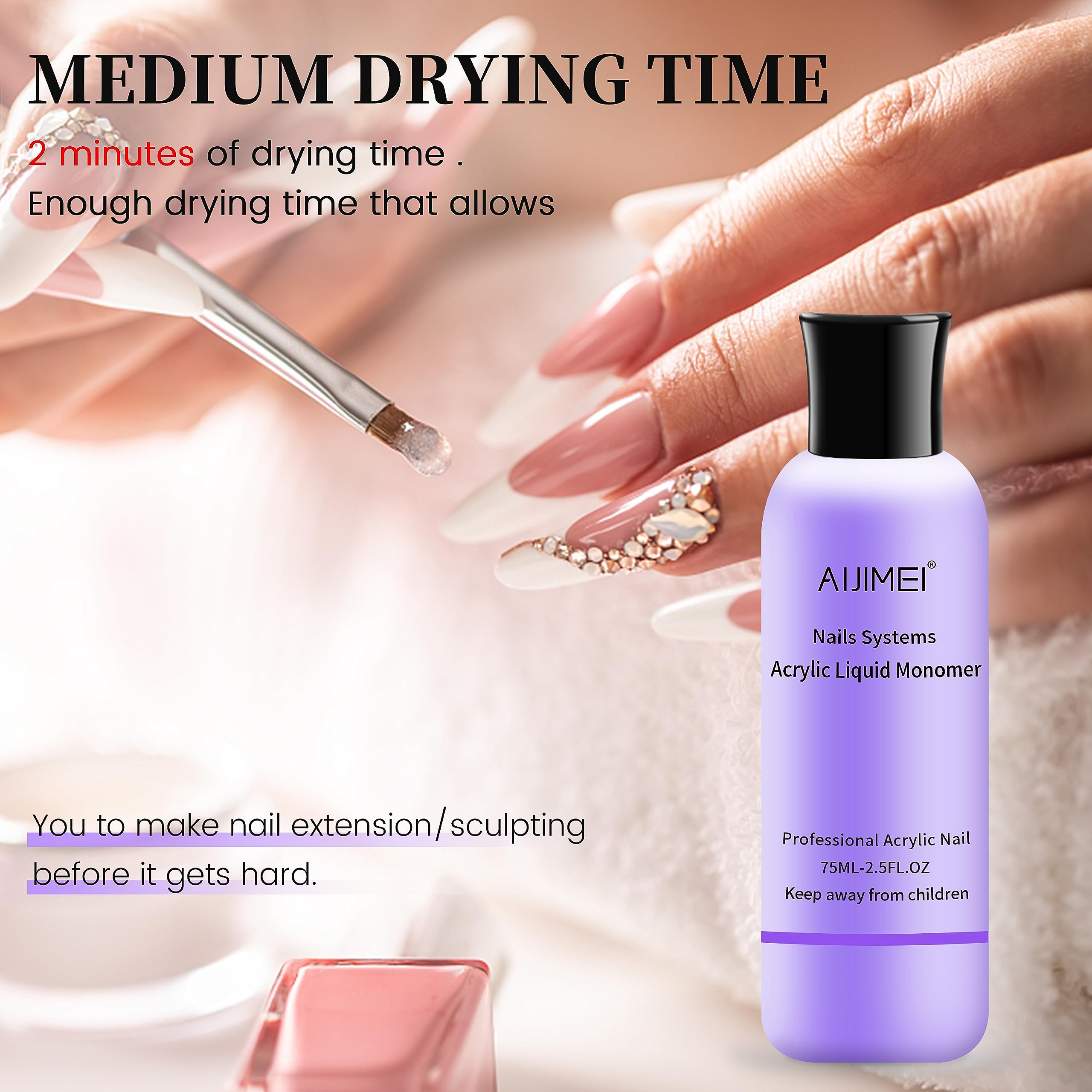 AIJIMEI gloss finish acrylic nail monomer for long lasting extensions