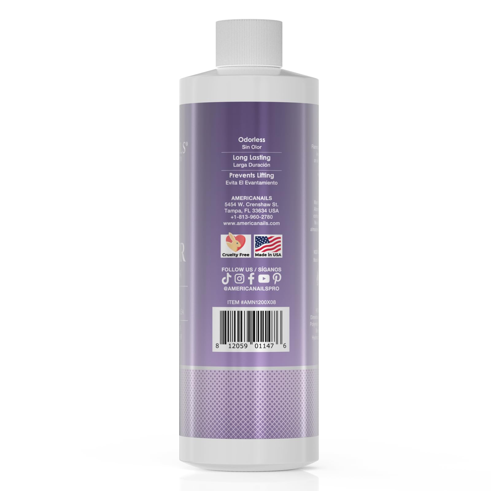 Americanails Maximum Adhesion Acrylic Liquid Monomer packaging details