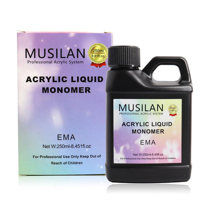 Long lasting chip resistant acrylic nail system liquid application