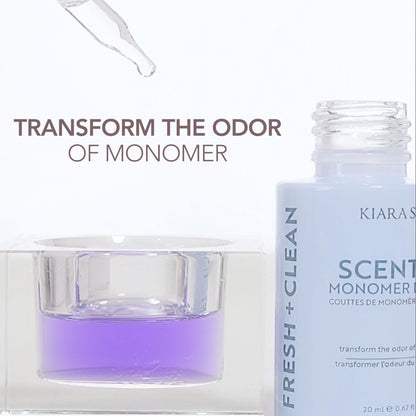Kiara Sky liquid monomer odor neutralizer dropper application close up