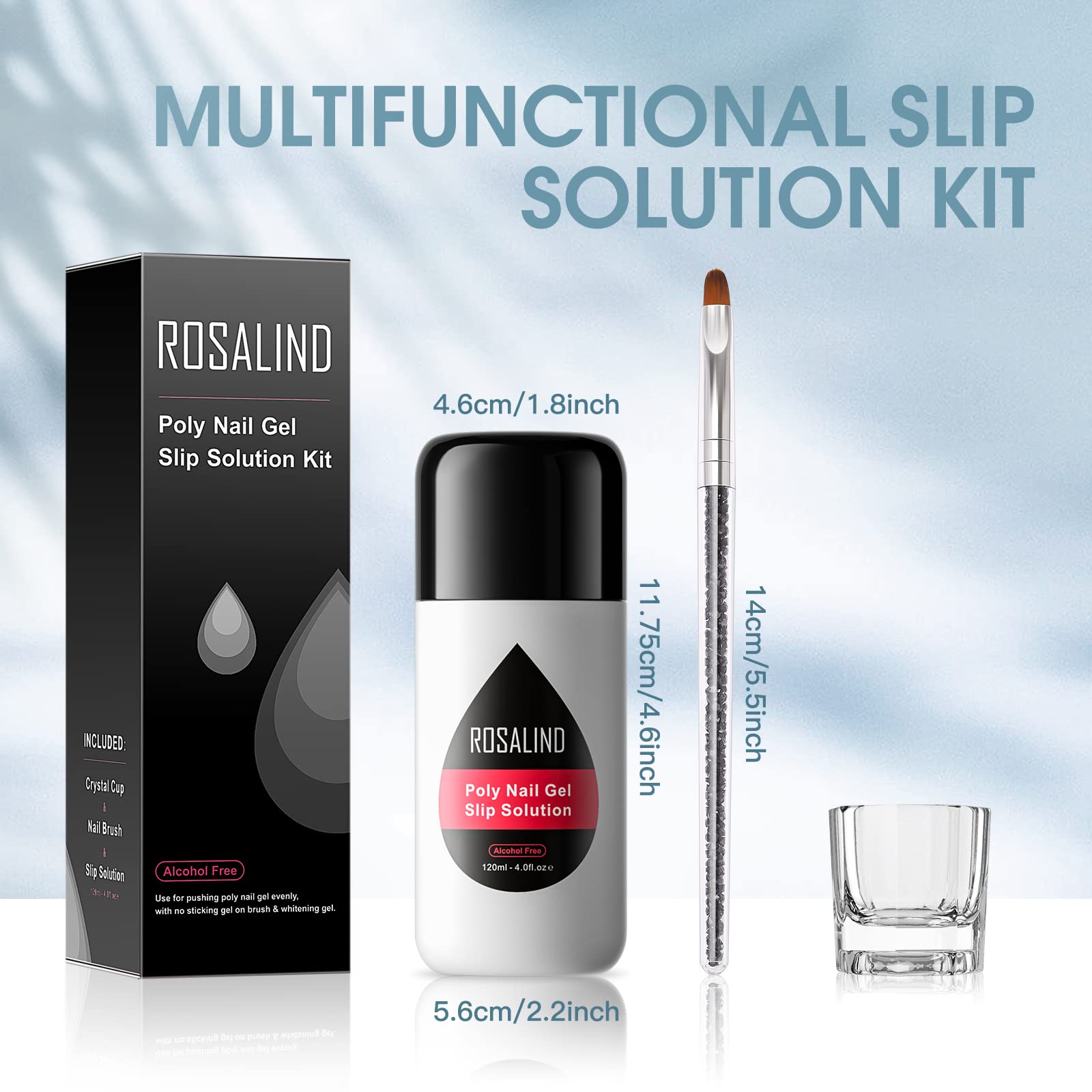 Anti stick extension liquid bottle with the included dual ended professional application brush