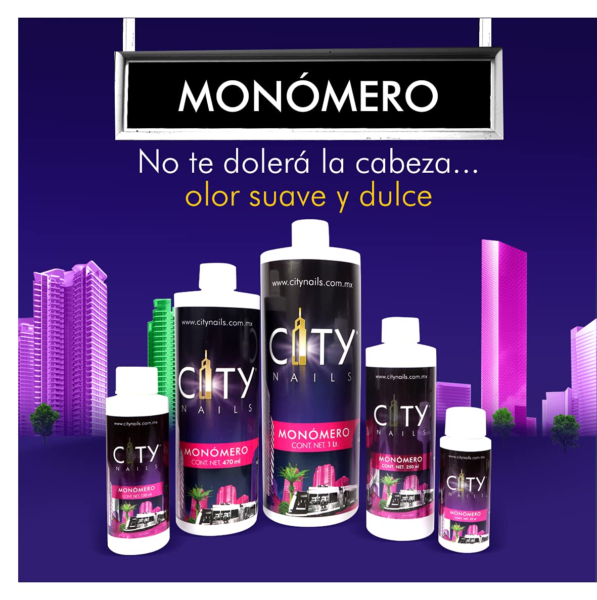 City Nails professional grade acrylic liquid monomer for salon extensions