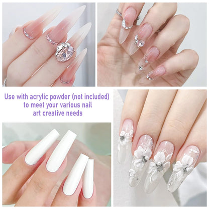 Authentic USA imported nail liquid monomer packaging detailing the MMA-free formula.