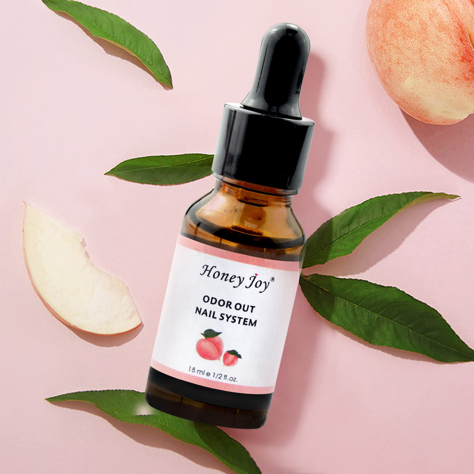 Honey Joy Odor Out nail art liquid showing the application brush design