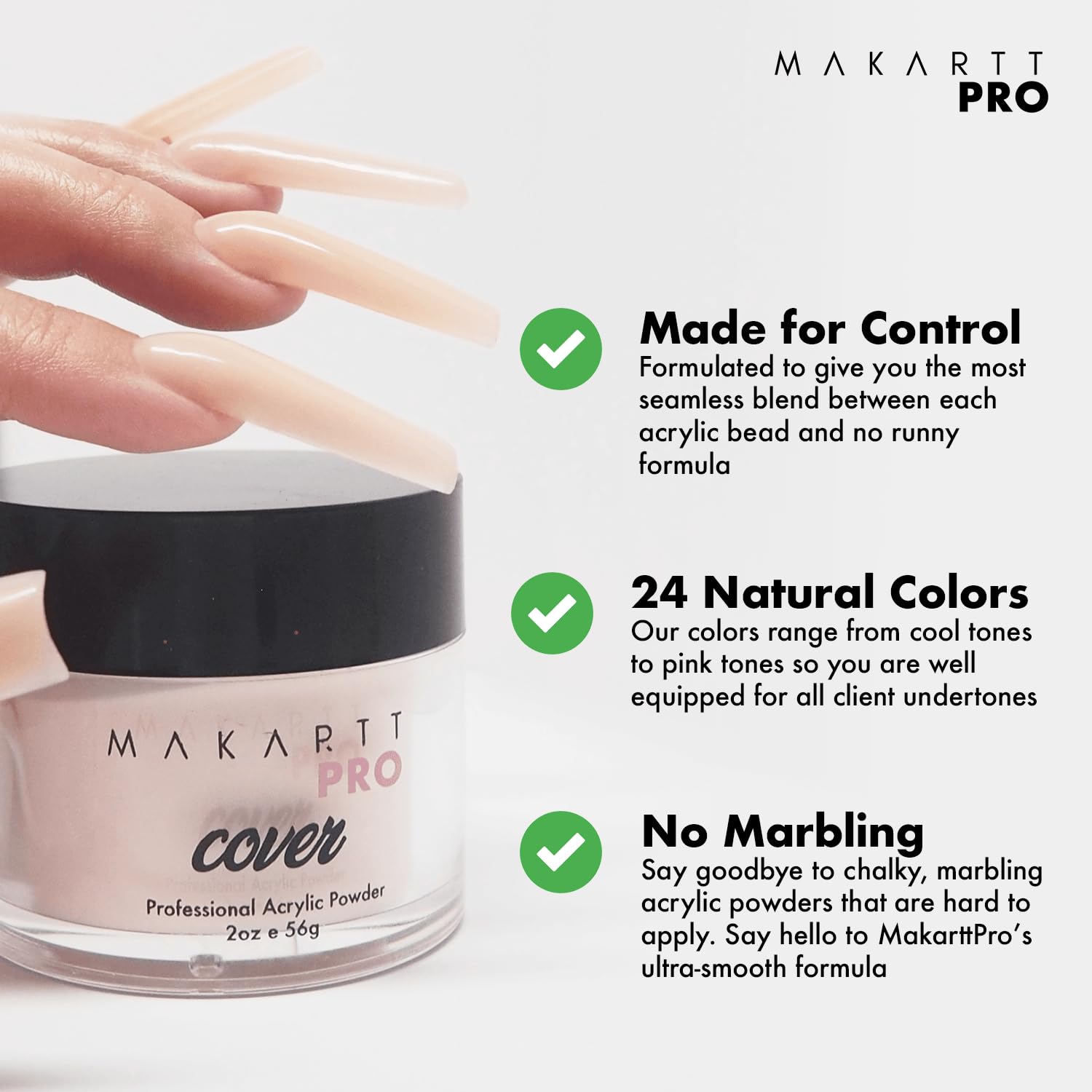 MakarttPro acrylic powder for professional nail sculpting