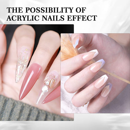 Example of French manicure created with Saviland acrylic powder