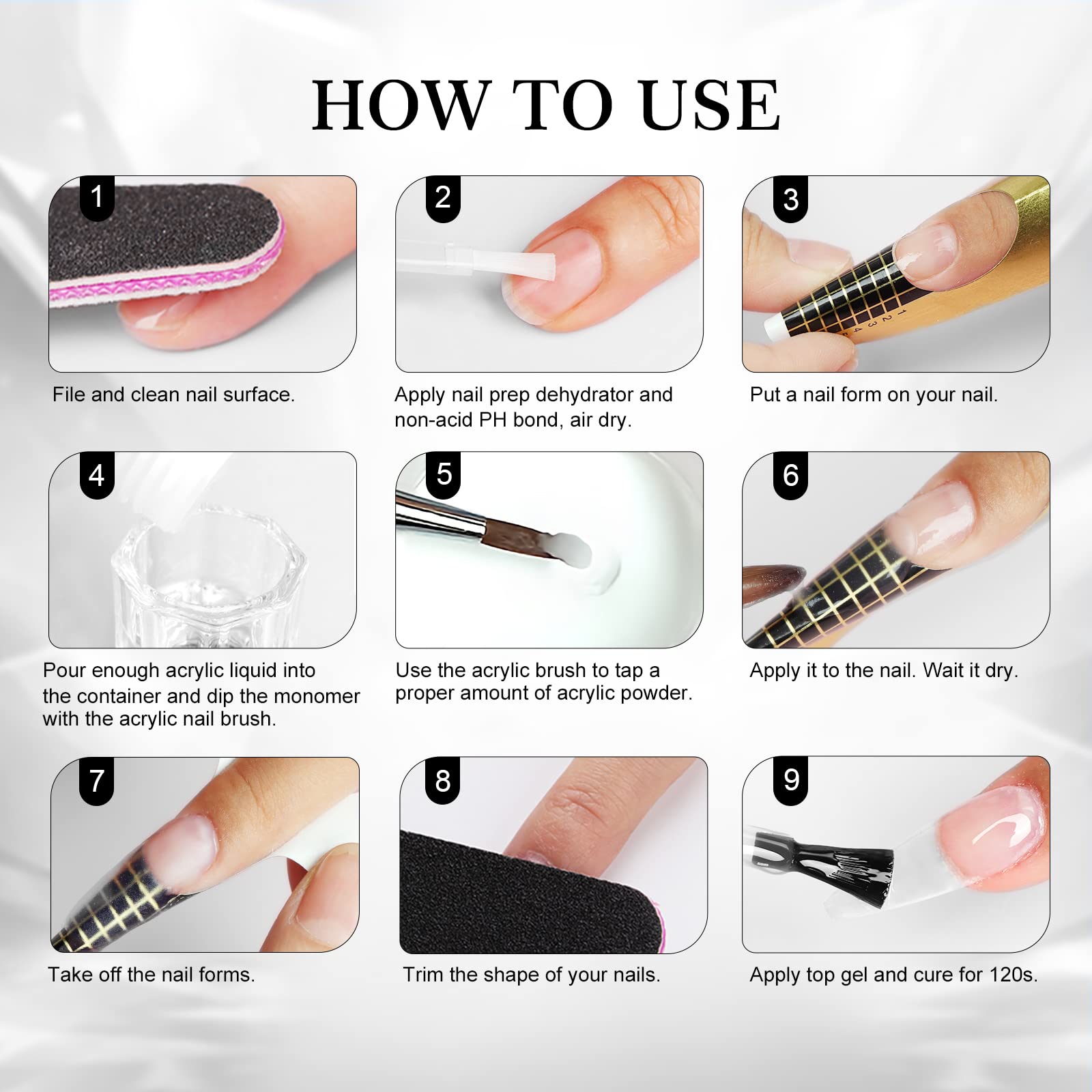 Saviland clear acrylic powder bottle with nail art brush