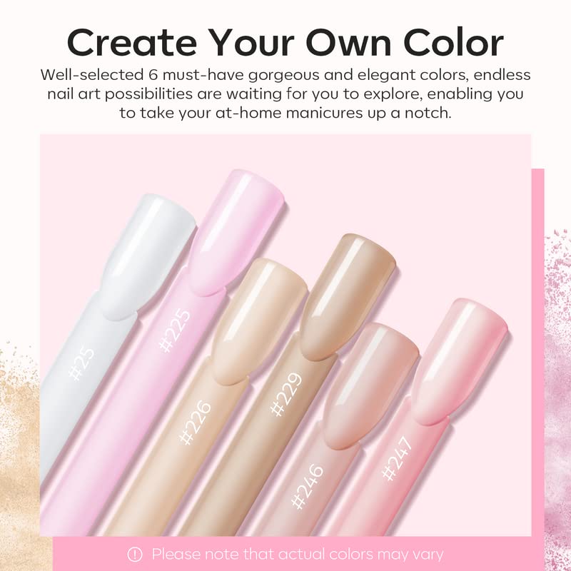 French nail extension application using Modelones nude powder