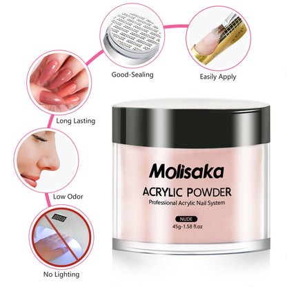 Molisaka acrylic powder jar for nail art and carving