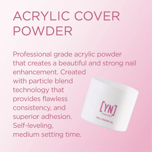 Young Nails professional nail extension powder in Rosebud shade close up texture