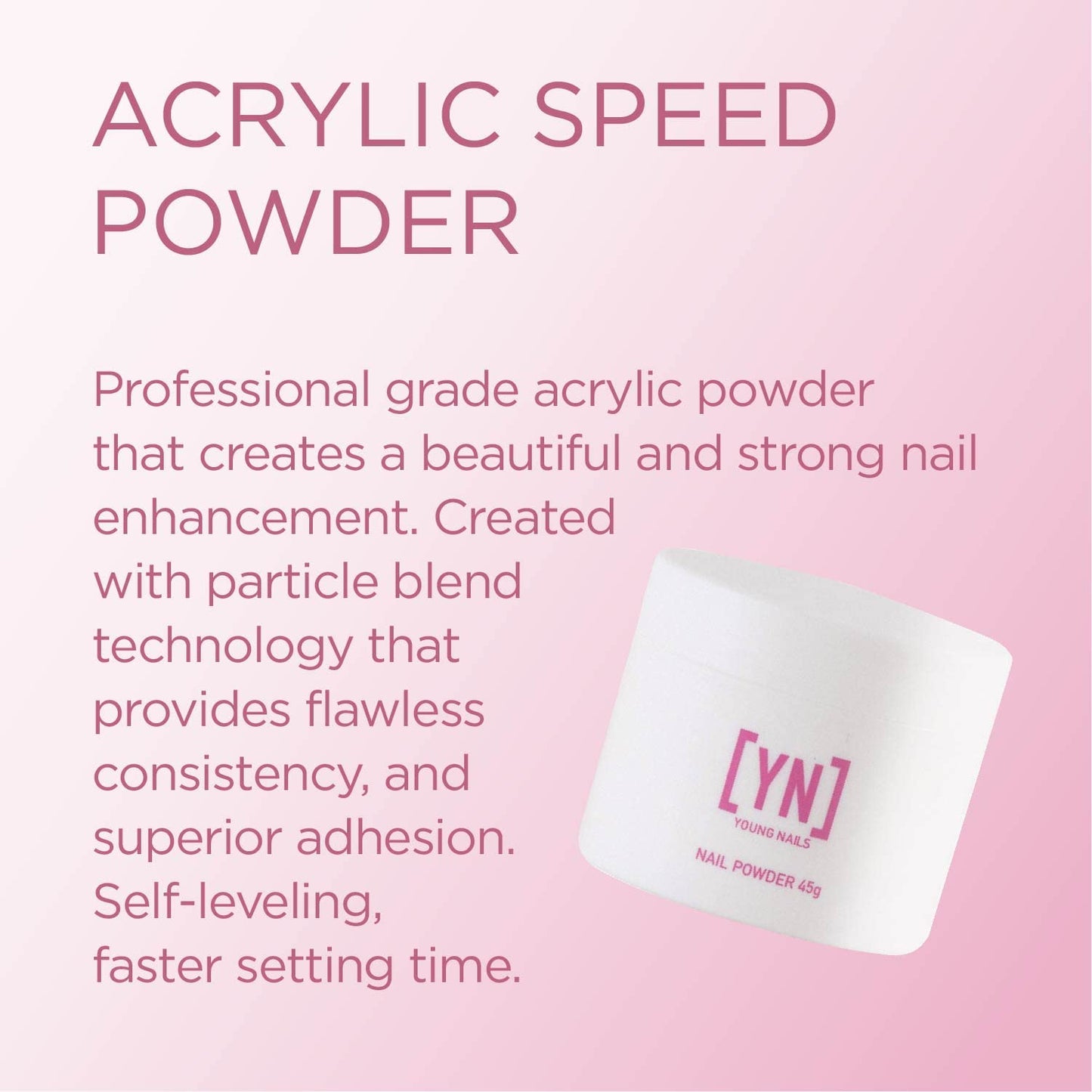 Young Nails professional clear acrylic extension powder open packaging