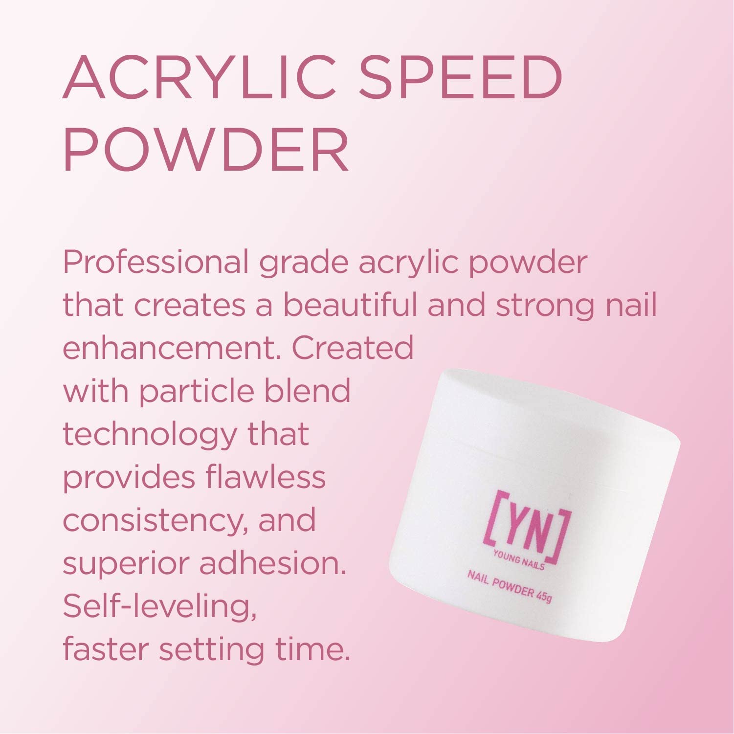 Young Nails professional clear acrylic extension powder open packaging