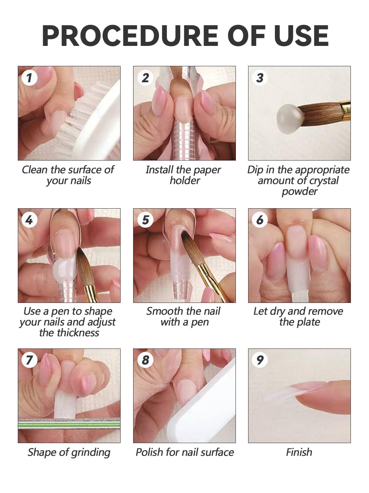 Ebanku pink acrylic powder jar with professional nail branding