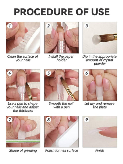 Ebanku pink acrylic powder jar with professional nail branding