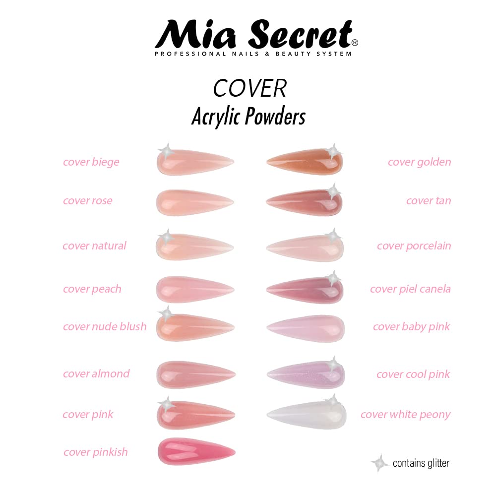 USA imported Mia Secret Cover Nude Blush four ounce jar for manicures and overlays.