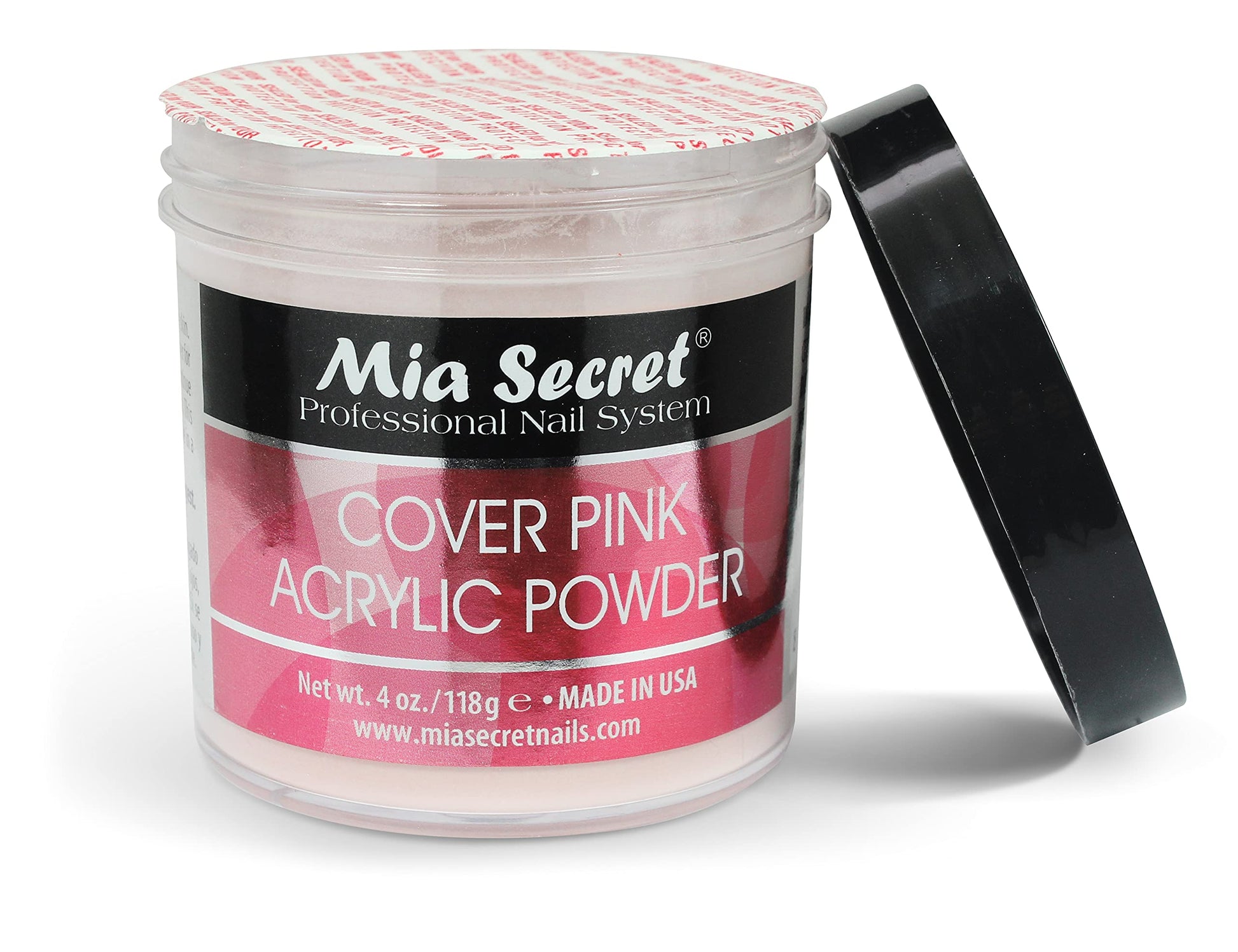 Mia Secret USA imported cover pink professional nail system jar side view
