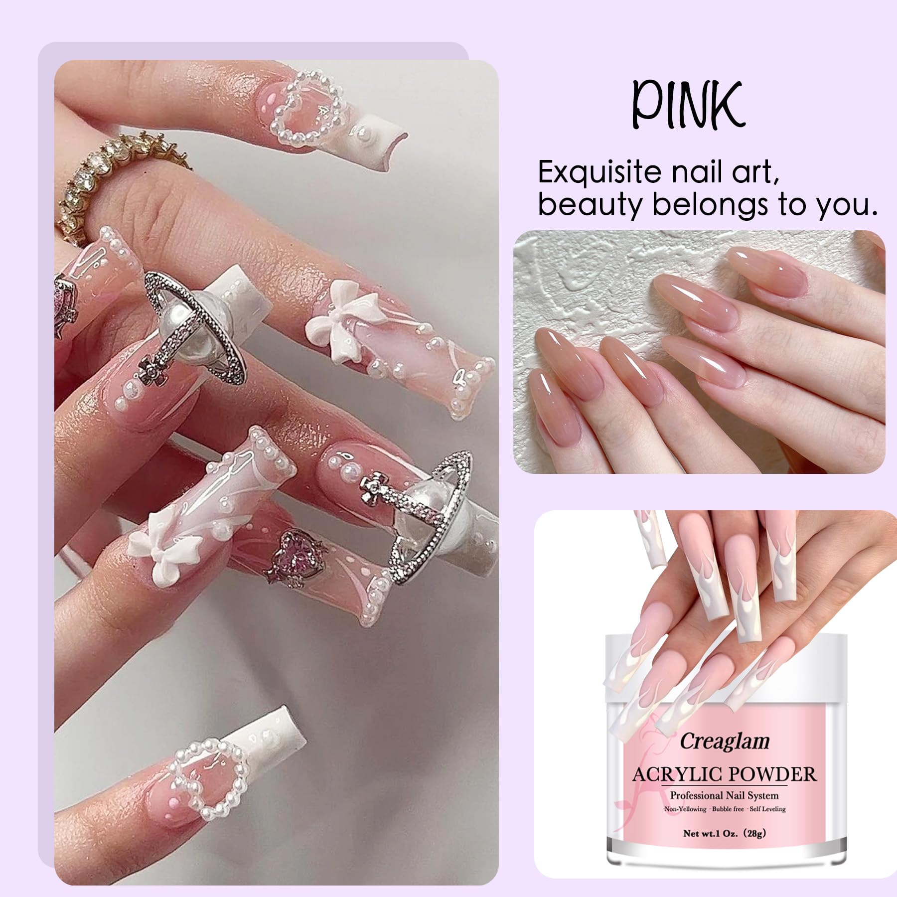 Professional acrylic powder set for nail extensions