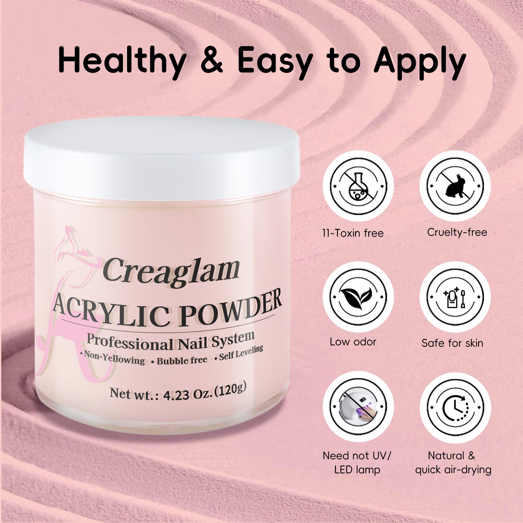 Professional bubble free acrylic powder for nail extensions