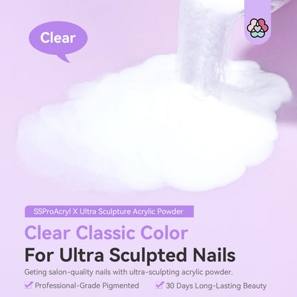 Saviland clear acrylic powder for 3D nail art and extensions