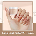 Neutral brown nail powder open jar close up