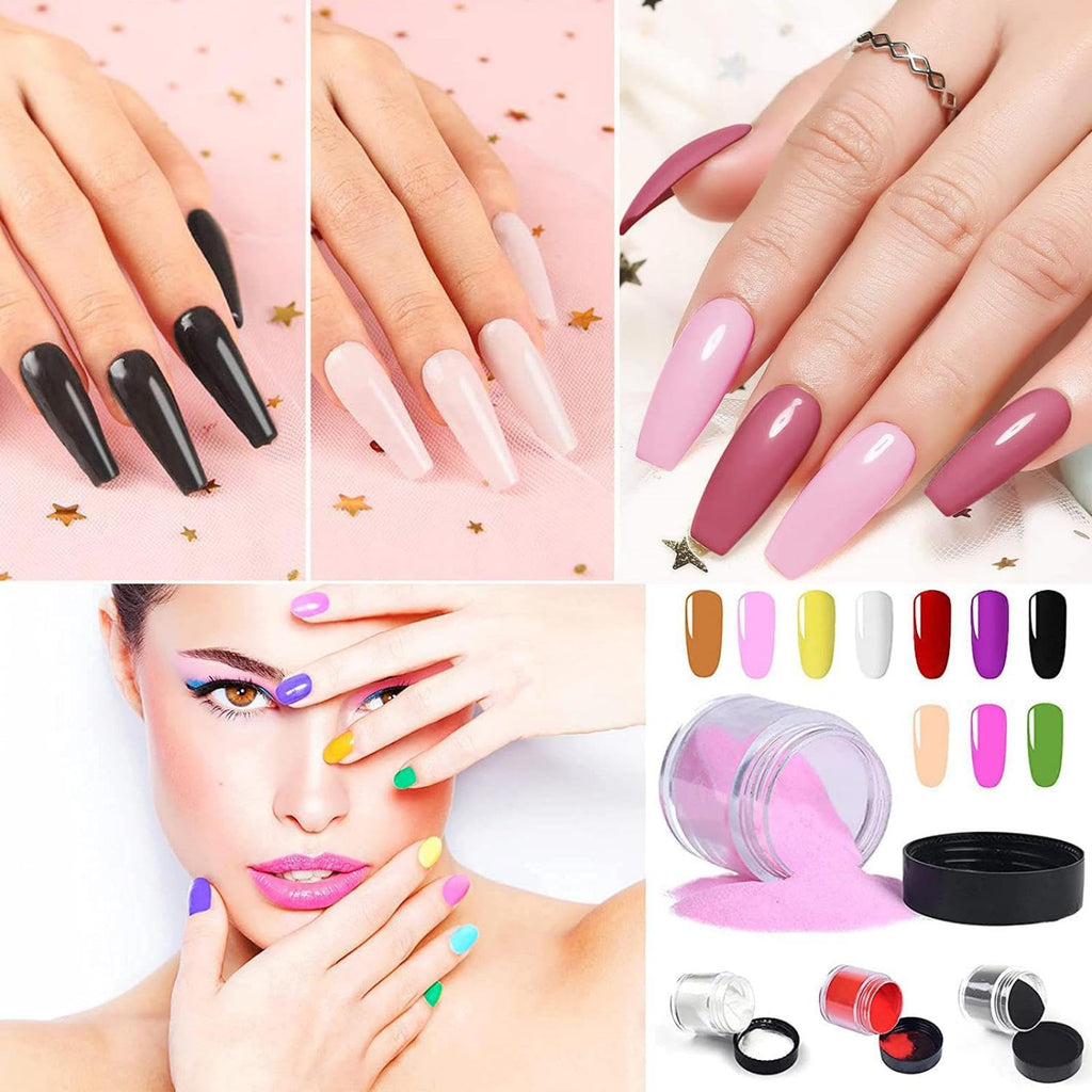 Professional manicure results showcasing acrylic nail extensions