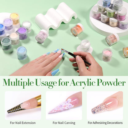 Professional acrylic nail art kit with 36 individual containers