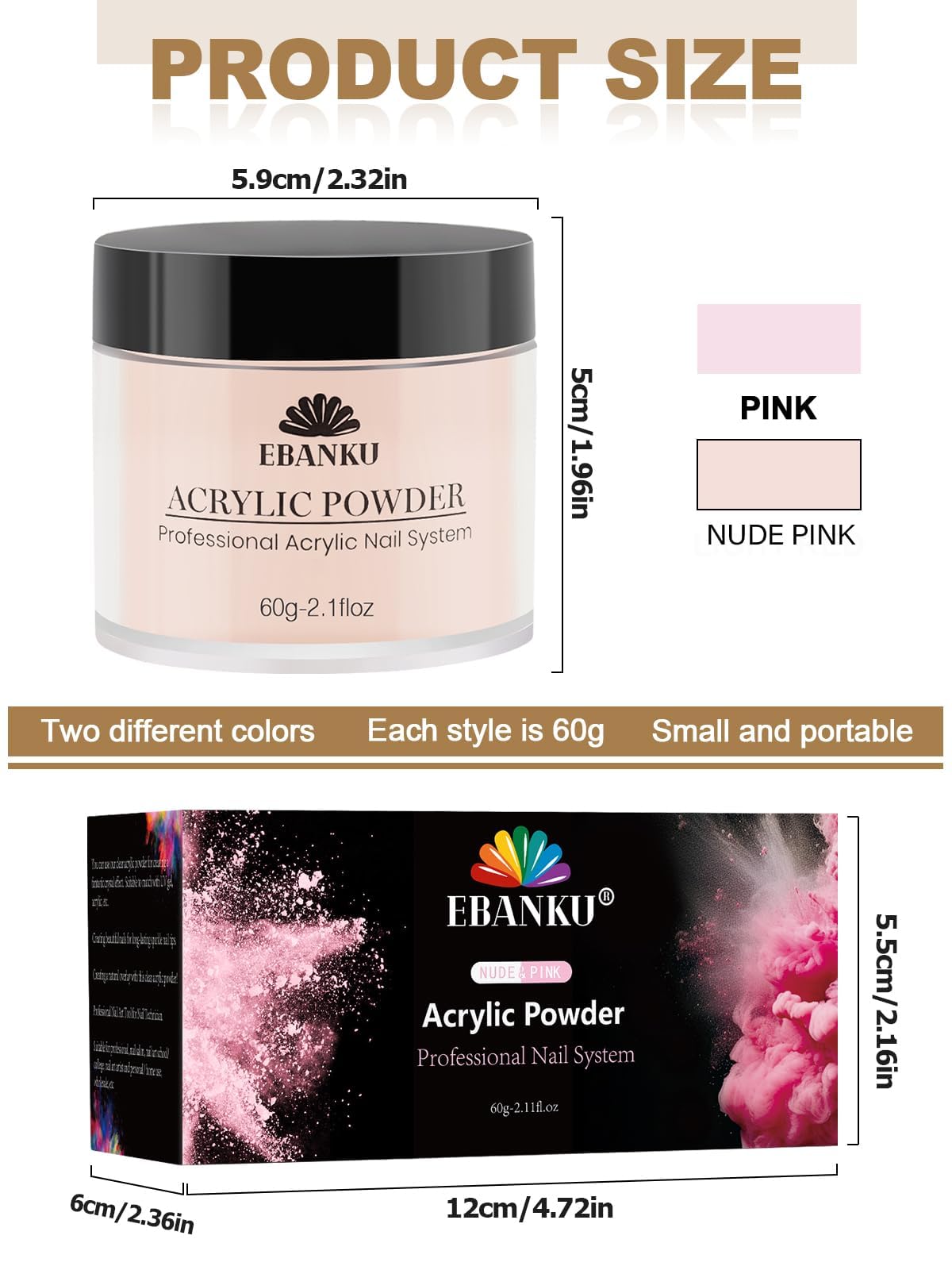 Ebanku acrylic powder kit for DIY nail art
