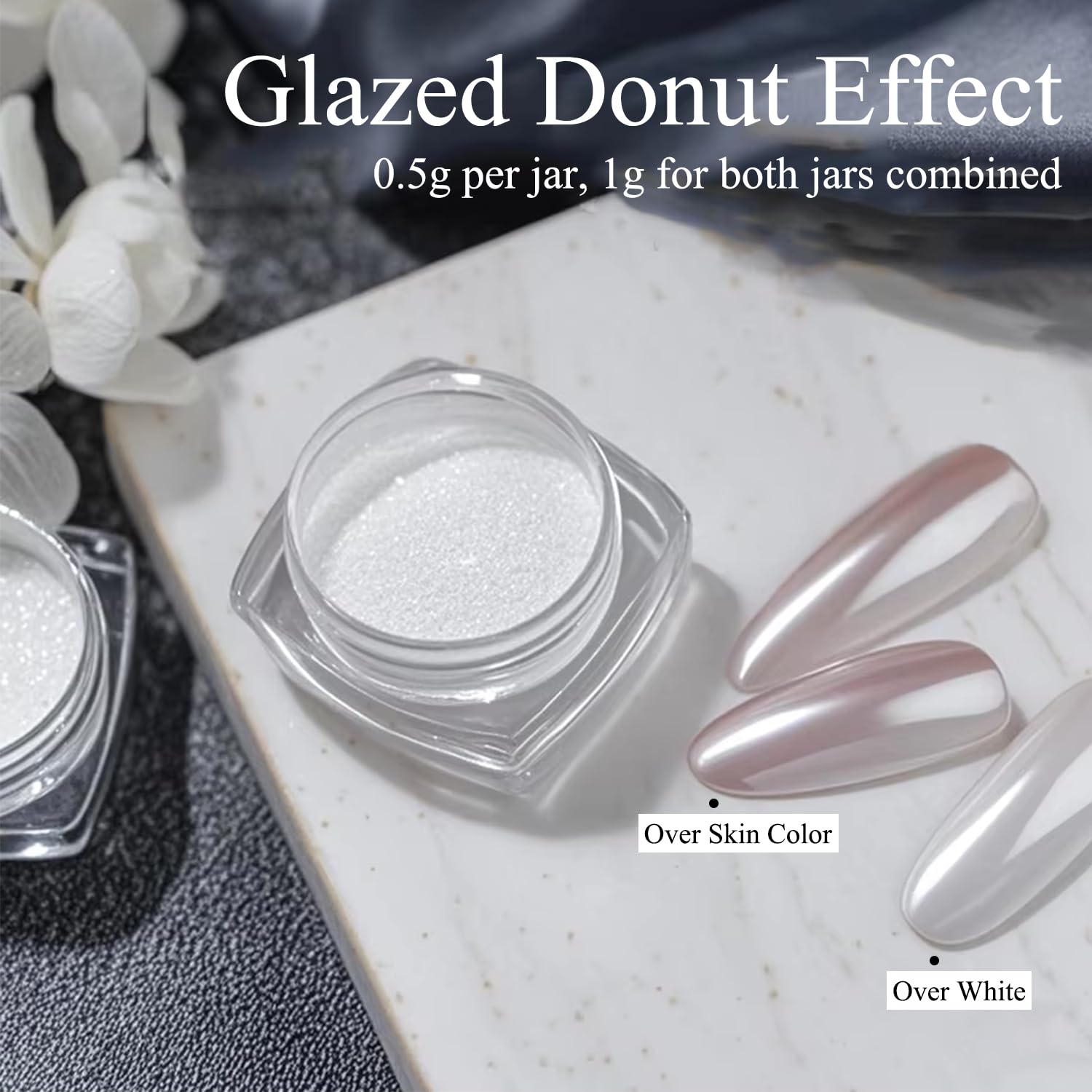 Close up of glazed donut effect using Lokby chrome powder
