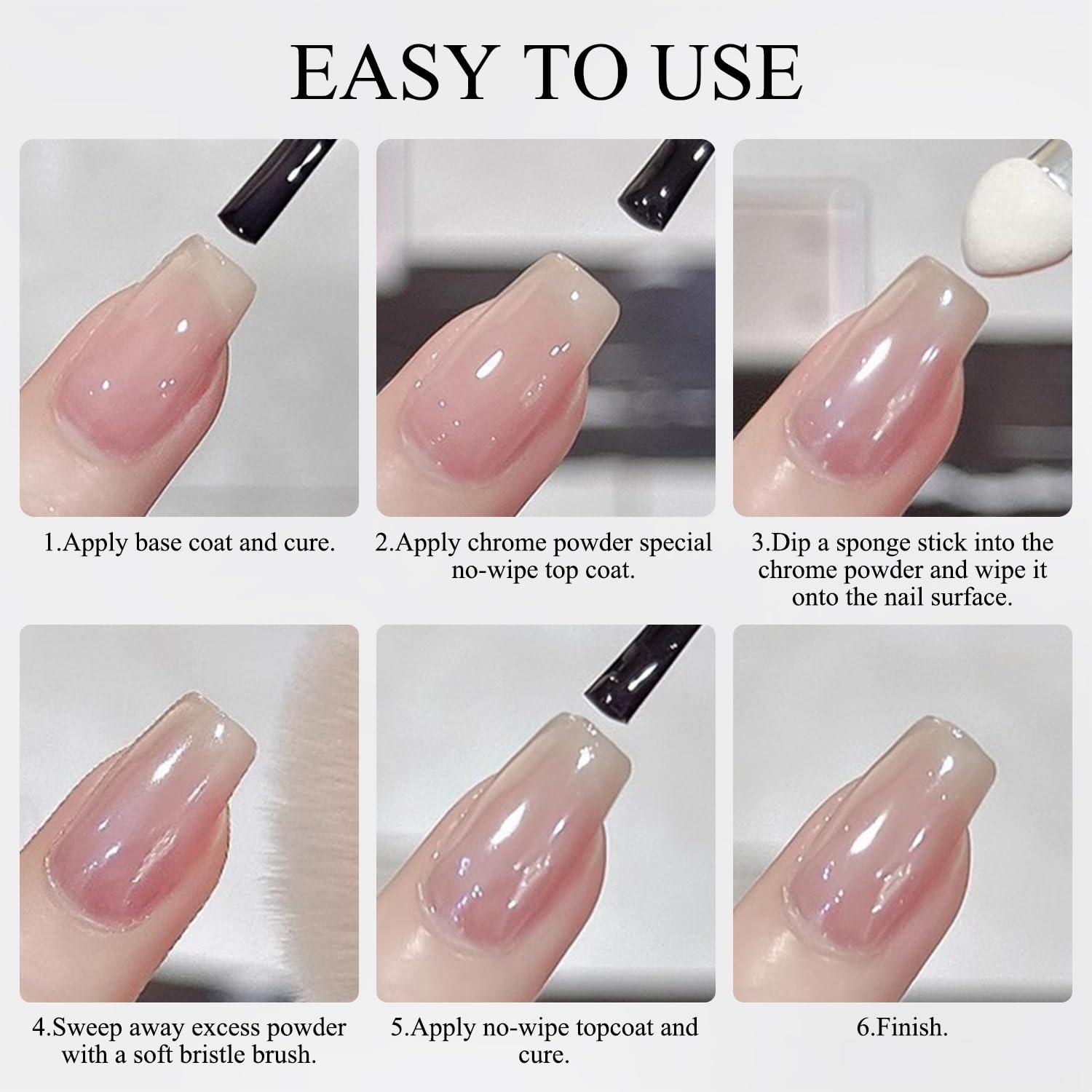 Lokby nail art chrome powder set components and packaging