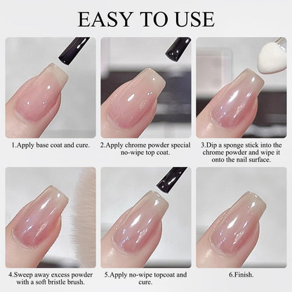 Lokby nail art chrome powder set components and packaging