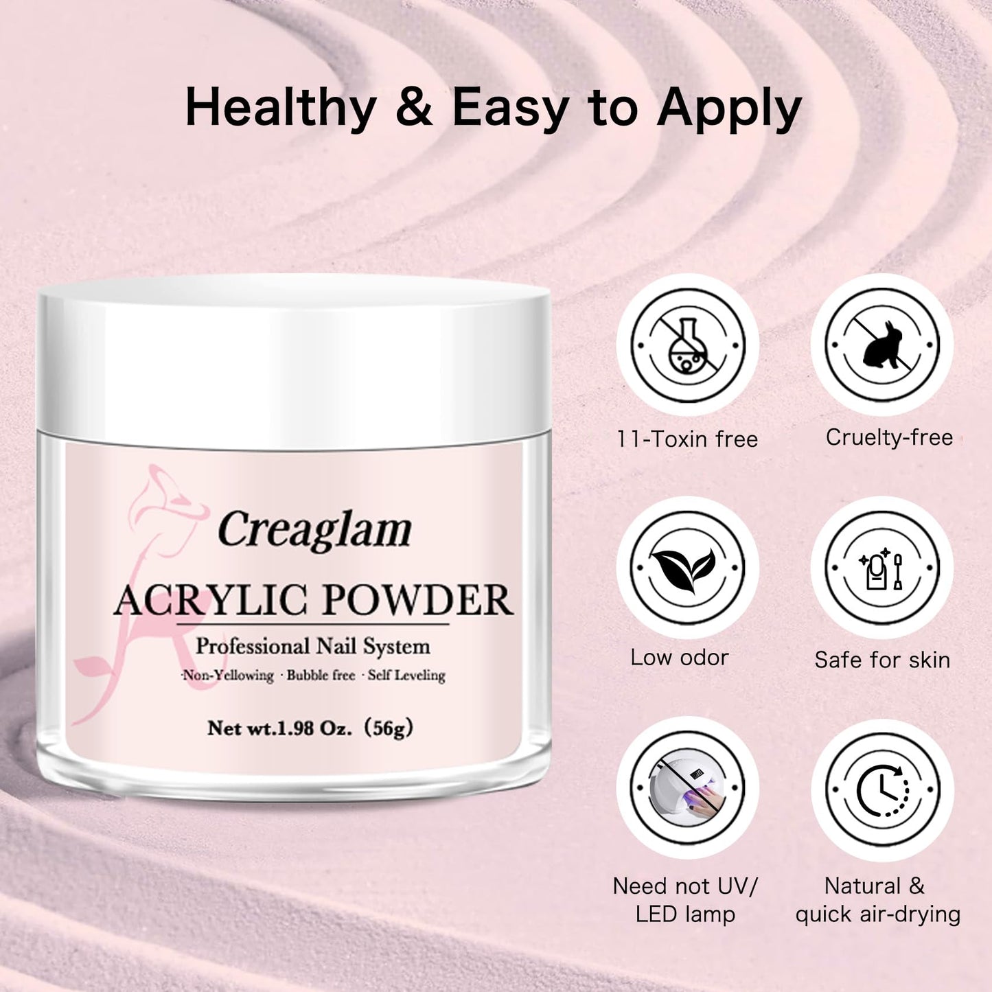 Professional acrylic powder for nail extensions and 3D art