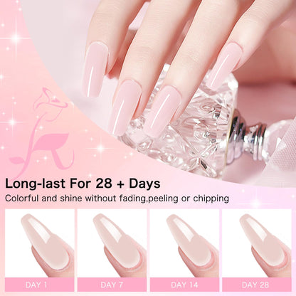 Creaglam acrylic powder texture and petal pink shade