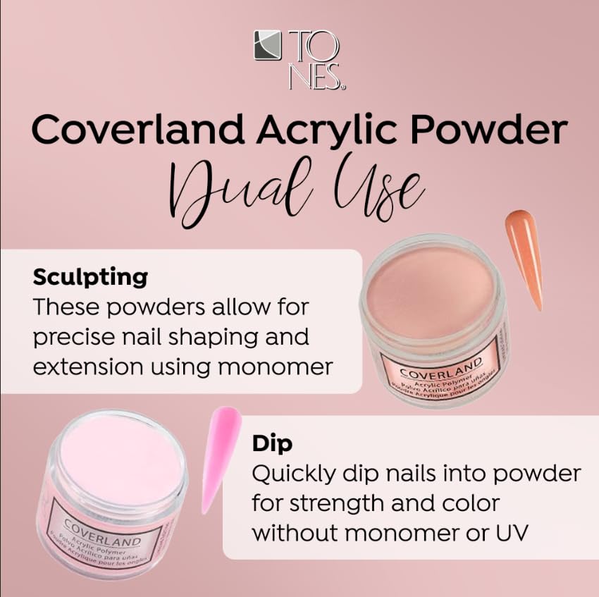 Professional manicure setup featuring Tones Coverland acrylic powder
