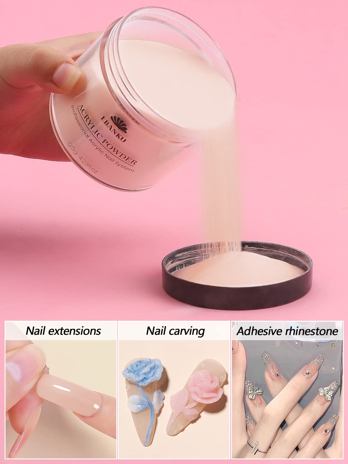 Twenty-four jars of colorful nail dip powder for at-home manicure