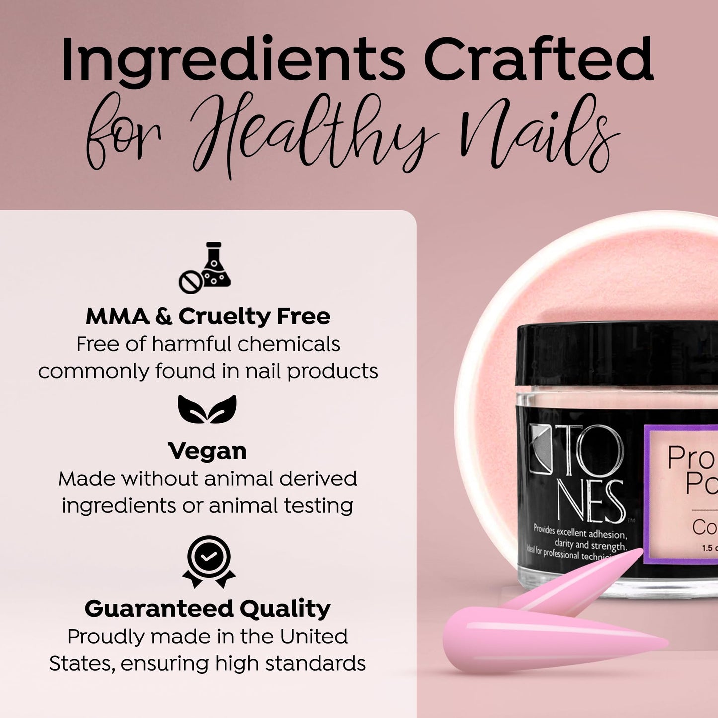 MMA free clean formula Tones acrylic powder for manicures