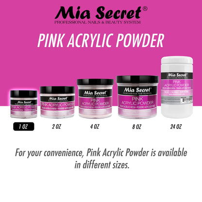 Mia Secret pink acrylic polymer powder jar showing professional packaging