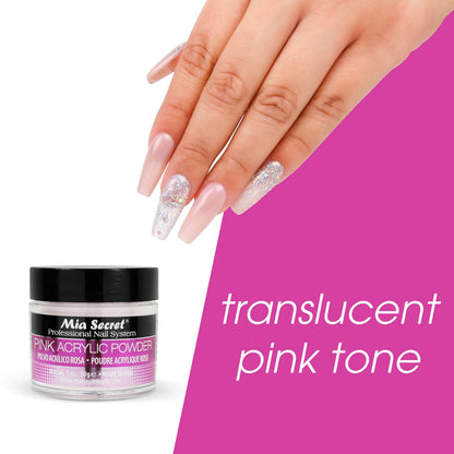 Mia Secret professional acrylic system pink powder for nail extensions