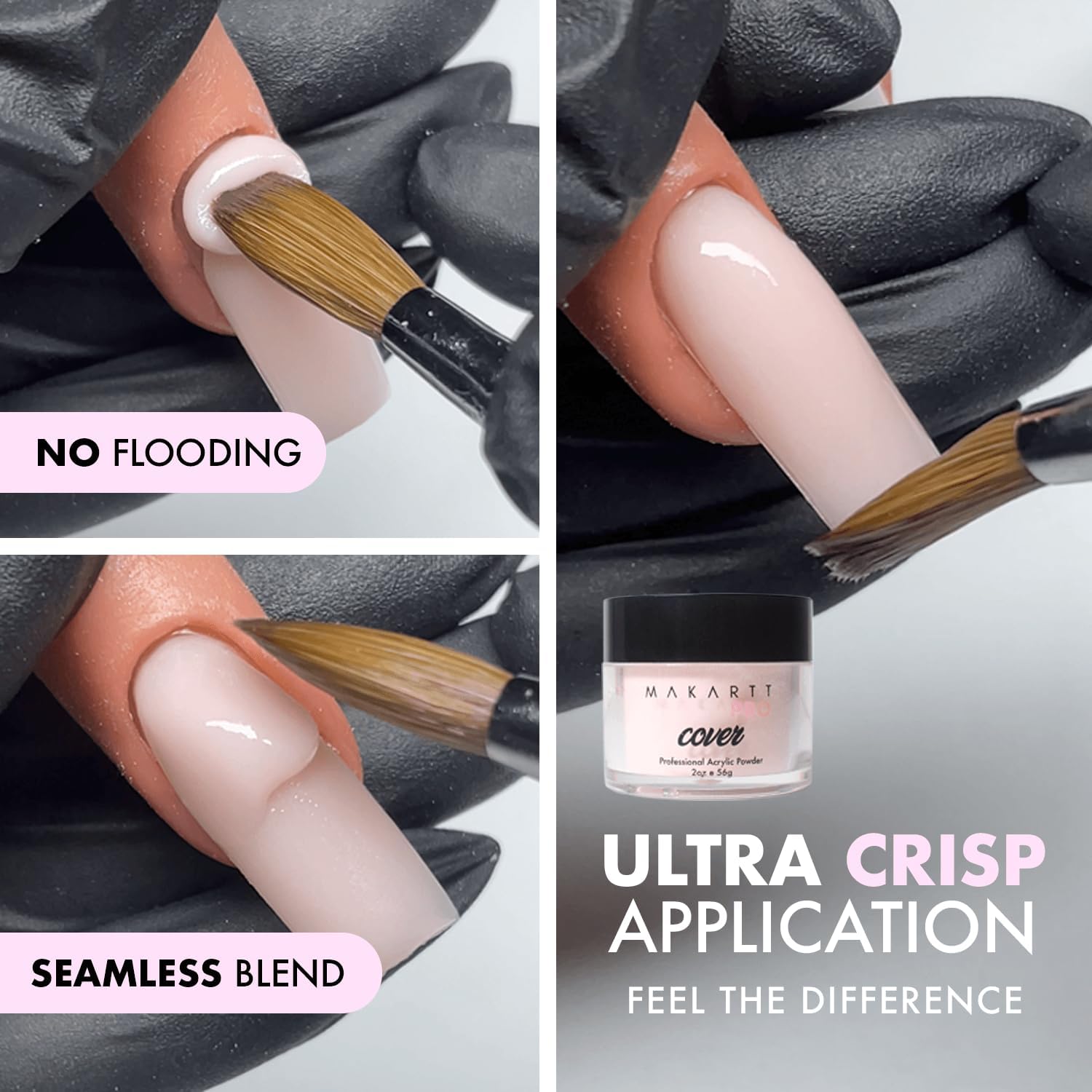 Application of MakarttPro acrylic powder on sculpted nail tip
