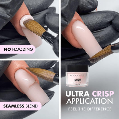 Application of MakarttPro acrylic powder on sculpted nail tip