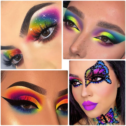 Application of Dudustrong neon pigment as creative eyeshadow makeup