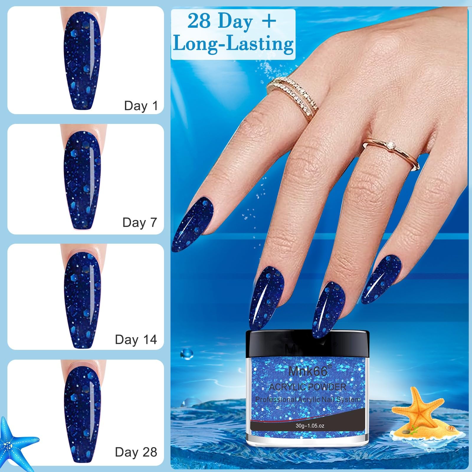 Mnk66 acrylic powder used for 3D nail flower art design