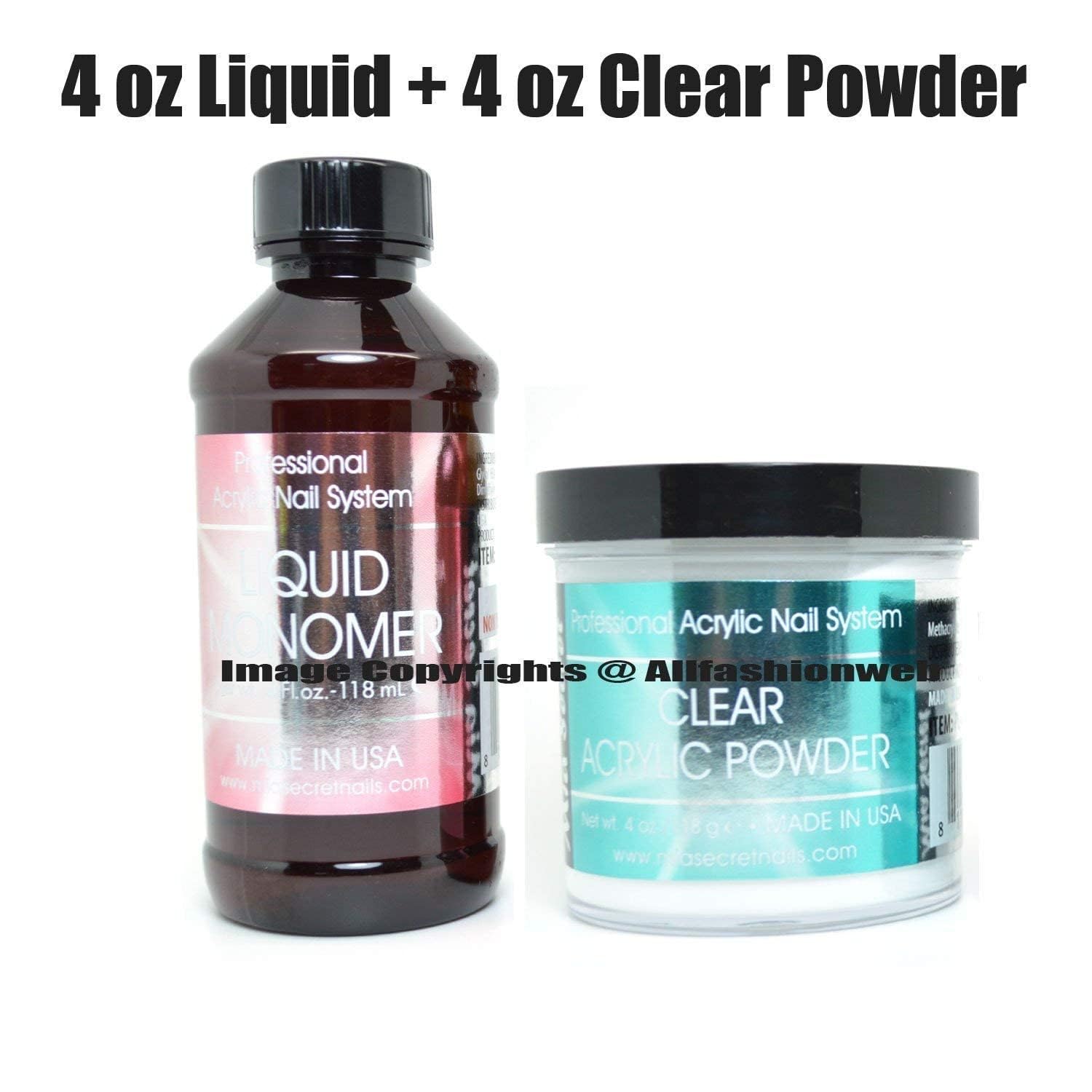 Mia Secret four ounce clear acrylic powder jar showing professional polymer seal.