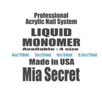 Mia Secret 4 fluid ounce liquid monomer bottle profile