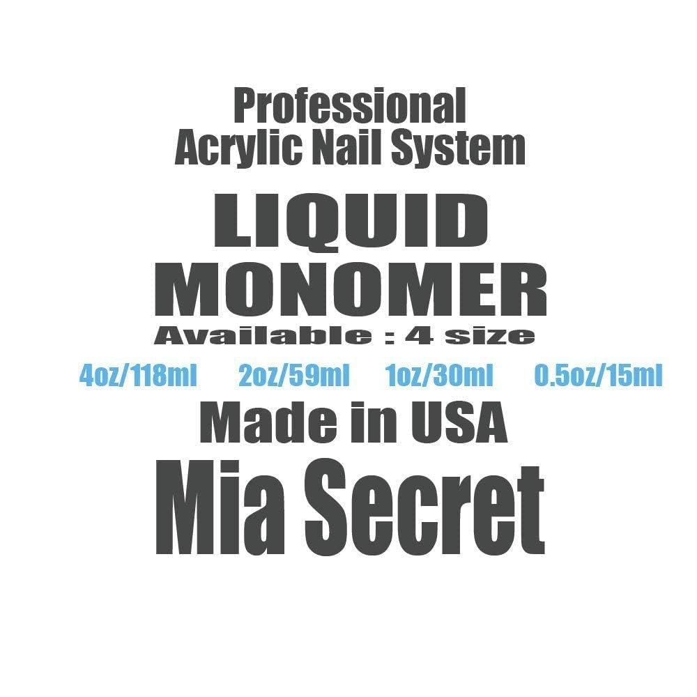 Mia Secret acrylic nail system components displayed together for professional salon use.