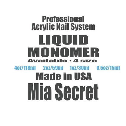 Mia Secret acrylic nail system components displayed together for professional salon use.
