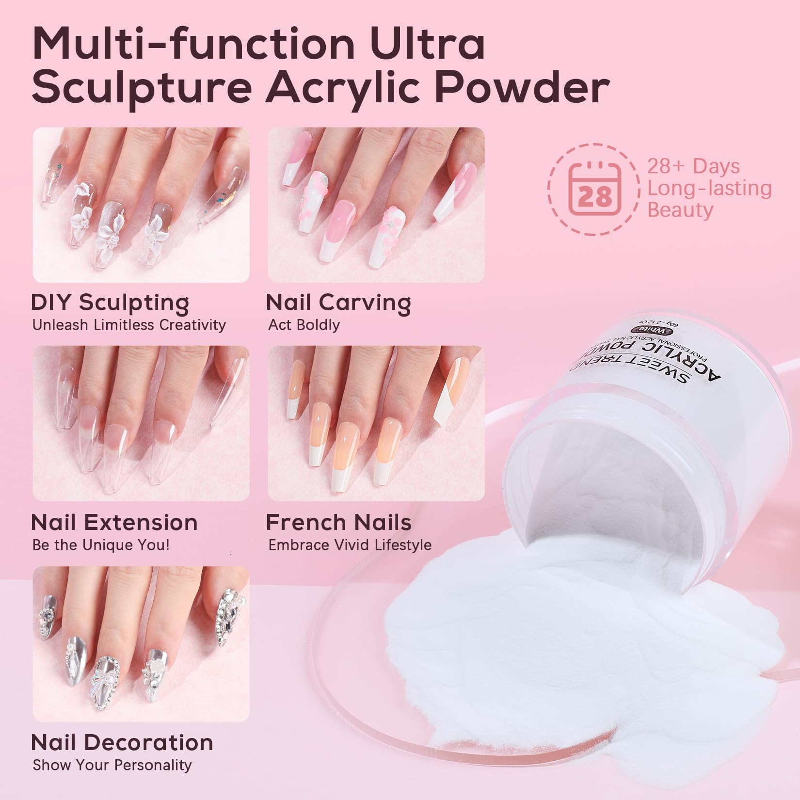 Professional Sweet Trend nail extension powder kit packaging
