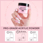 Close up of Sweet Trend 60 gram acrylic nail powder containers