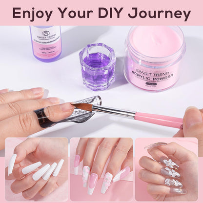 Assorted colors of Sweet Trend acrylic nail powder for manicures