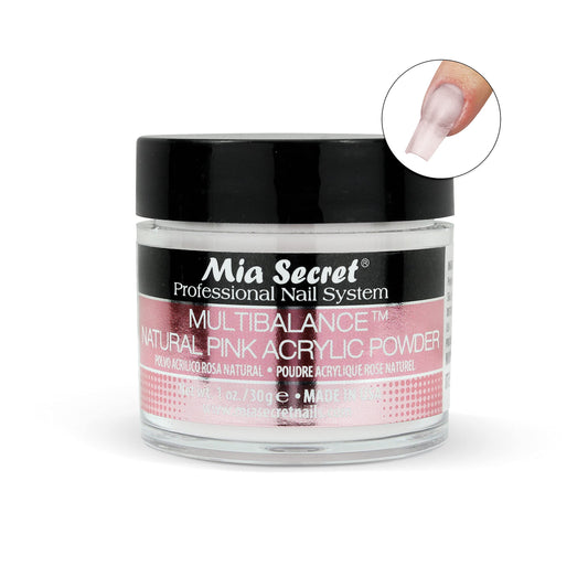 Mia Secret 1 Ounce Natural Pink acrylic jar side view