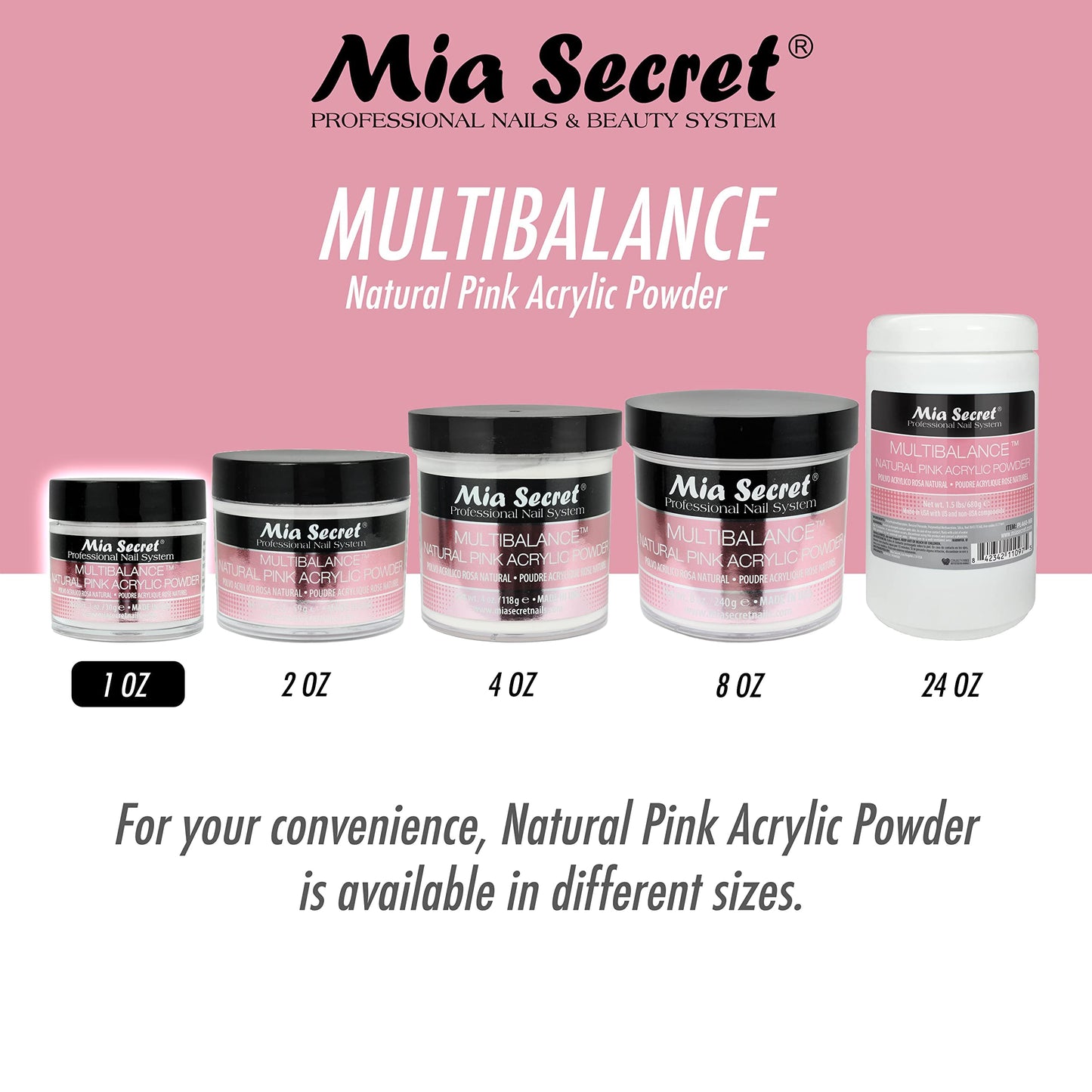 Authentic Mia Secret USA import acrylic nail powder packaging